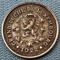 Luxembourg • 5 Centimes 1922 • Fautée / Error / Tréflage • Millésime Peu Courant / Keydate • Luxemburg  • [24-500] - Luxemburg