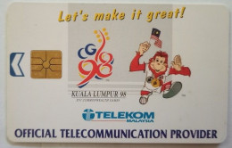 Malaysia Cadfon Rm10 Chip Card - Kuala Lumpur ' 98 Let's Make It Great - Malaysia