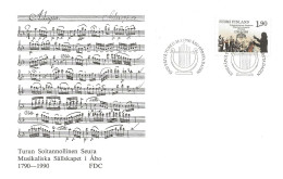 Finland   1990 200th Anniversary Of The Orchestral Tradition In Finland, Erik Feiring,  Conductor; Music Ens Mi 1102 FDC - Briefe U. Dokumente