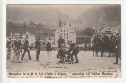 CP SUISSE BRIGUE Réception De S.M. Le Roi D'Italie Inspection Des Canons Maximes - Brigue-Glis 