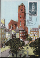 France 1967 Y&T 1504 Sur Carte Maximum. Clocher De La Cathédrale Notre-Dame - Iglesias Y Catedrales