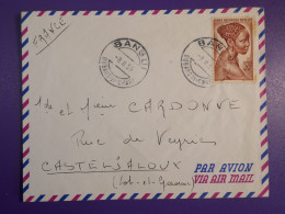 DM3  AEF  BELLE LETTRE  1959  BANGUI A CASTELJALOUX  FRANCE ++AFF.   INTERESSANT+ + - Lettres & Documents