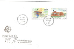 Finland   1990 Europe: Postal Facilities. Mail Department, Nuvvus  Aiv) Main Post Office, Turku, Mi 1108-1109 FDC - Brieven En Documenten