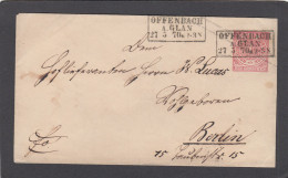 GANZSACHE MIT RAHMENSTEMPEL AUS OFFENBACH NACH BERLIN,1870. - Storia Postale