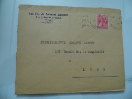 Busta Viaggiata Per La Francia "Les Fils De Salvator ZAMMIT TUNIS" 1953 - Lettres & Documents