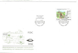 Finland   1990 Centenary Of The Rural Postal Service, Rural Letter Carrier, Larsmo Church, Signpost Mi 1113 FDC - Storia Postale