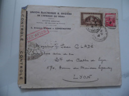 Busta Viaggiata Per La Francia "UNION ELECTRIQUE & GAZIER DE L'AFRIQUE DU NORD - COSTANTINE"  1941 - Lettres & Documents