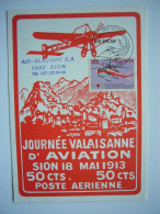 Avion / Airplane / AIR GLACIERS / Helicopter / Aloyette III / Carte Maximum / Journée Valaisanne D'aviation - Helicopters