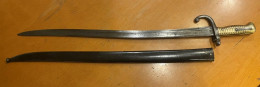 Bayonet For The Chasspot Rifle. M1866 (734) 1868. Identical Numbers H8169. - Armes Blanches