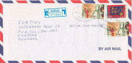 Israel Registered Air Mail Cover Sent To Denmark Tel Aviv Yafo 10-3-1997 - Brieven En Documenten