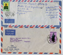 IRAQ - 2 Lettres Avec Affranchissement Sur Lettre - Saddam Hussein / Abdul Salam Arif - Irak