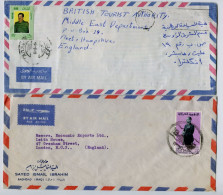 IRAQ - 2 Lettres Avec Affranchissement Sur Lettre - Saddam Hussein / Abdul Salam Arif - Iraq