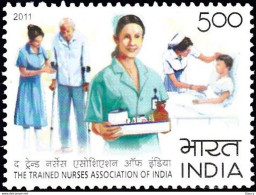 India 2011 THE TRAINED NURSES OF INDIA 1v STAMP MNH P. O Fresh & Fine, Rare - Erste Hilfe