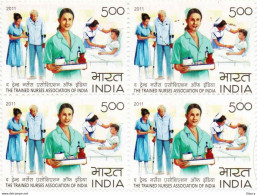 India 2011 THE TRAINED NURSES OF INDIA BLOCK Of 4 MNH P. O Fresh & Fine, Rare - Ongebruikt