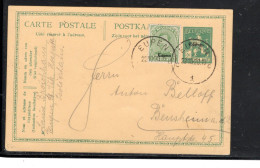 1920 , 5 C.  Aufdruck " EUPEN "auf GA 5 C. "EUPEN "  Klar . "EUPEN-22.10.20 " Portogerecht Nach Bensheim, Bedarf ! #1708 - OC55/105 Eupen & Malmédy