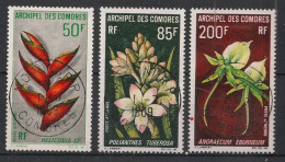 COMORES - 1969 - Poste Aérienne PA N°YT. 26 à 28 - Fleurs - Oblitéré / Used - Usati