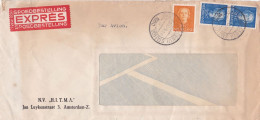 Pays-Bas-1950--Lettre Exprès D'AMSTERDAM  Pour PARIS (France) .timbres ...cachets...personnalisée   N.V   H.I.T.M.A - Briefe U. Dokumente