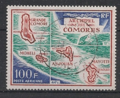 COMORES - 1971 - Poste Aérienne PA N°YT. 36 - Carte De L'Archipel - Oblitéré / Used - Gebraucht