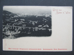 AK Baden B. Wien Bergmanns Lilienmilch Werbung 1900 // D*59175 - Baden Bei Wien