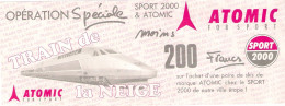 SNCF 03 . Publicité . Type Flyer . Atomic . Sport 2000 . - Chemin De Fer