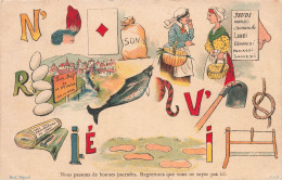 Jeu ANAGRAMME - Carte 1900 Illustrée V.V.V. - Un Lot De 3 Cartes - Autres & Non Classés