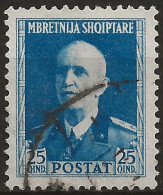 OIAL22U -1939/40 Occupazione Italiana ALBANIA, Sass. Nr. 22, Francobollo Usato Per Posta °/ - Albanie