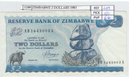 BILLETE ZIMBABWE 2 DOLARES 1983 P-1b SIN CIRCULAR - Autres - Afrique