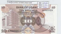 BILLETE UGANDA 10 SHILLINGS 1979 P-11a SIN CIRCULAR - Autres - Afrique