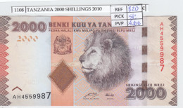 BILLETE TANZANIA 2.000 SHILINGI 2010 P-42a SIN CIRCULAR - Altri – Africa