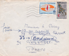 Maroc -1971--Lettre CASABLANCA Pour COLOMBES Réexp BORDEAUX-33(France) .timbres Sur Lettre..cachet. - Maroc (1956-...)