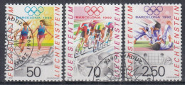 ⁕ Liechtenstein 1991 ⁕ Barcelona Olympic Mi.1035-1037 ⁕ 3v Used / Original Gum - Used Stamps