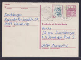 Bund Frage Ganzsache Burgen & Schlösser 60 Pfg. Plus ZuF Hamburg Osnabrück - Postales - Usados