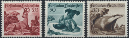 Liechtenstein 285-287 Jagd Tiere Dachs Birkhuhn Luxus Postfrisch MNH Kat 95,00 - Lettres & Documents