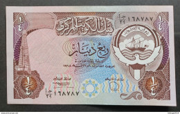 BANKNOTE KUWAIT QUWAIT 1/4 DINAR OIL REFINERY 1968 UNCIRCULATED SUPERB - Koweït