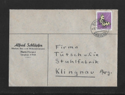 1953 HEIMAT THURGAU ► Brief Mit Zudruck "Alfred Schhläpfer Mechan. Bau- Und Möbelschreinerei HORN / TG" - Cartas & Documentos