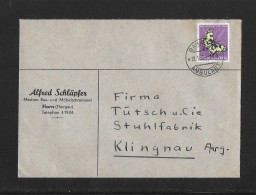 1953 HEIMAT THURGAU ► Brief Mit Zudruck "Alfred Schhläpfer Mechan. Bau- Und Möbelschreinerei HORN / TG" - Covers & Documents