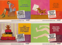 SNCF 10 . 4 CPM . Publicité . Série .Service Billet Et Bagages à Domicile . - Ferrocarril