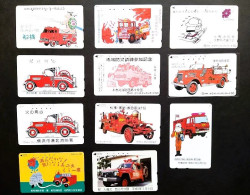 Japan, Interesting Lot Of Rare And Old Phonecards, Rescue - Fire - Fireman - Pompieri