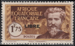 AEF 120 ** MNH Explorateur Paul CRAMPEL + Surcharge FRANCE LIBRE Afrique Equatoriale Française A.E.F. 1940 - Nuevos