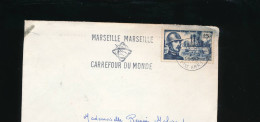 Cachet Marseille Carrefour Du Monde Timbre Oblitéré Colonel Driant - Temporary Postmarks