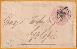 1844 - QV 1d Pink Postal Stationery Cover - Maltese Cross And Local Postmark - GOLSPIE, Highlands, Scotland - Poststempel