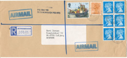 Great Britain Registered Air Mail Cover Sent To Denmark Peterborough - Covers & Documents