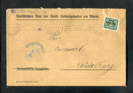 "DEUTSCHES REICH" 1921, Dienstbrief Ex Statistisches Amt Ludwigshafen Nach Heidelberg (L0138) - Dienstzegels