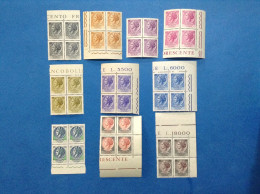 1968 Francobolli Nuovi Mnh** Lotto Da 10 Quartine Siracusana Quartina 5 6 25 40 50 55 60 120 130 180 Lire - 1961-70: Nieuw/plakker