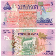 Cook Islands 3 Dollars ND 1992 UNC P-7 - Isole Cook