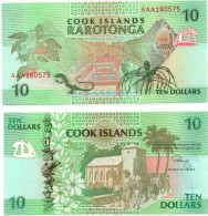 Cook Islands 10 Dollars ND 1992 Prefix AAA UNC P-8 - Cookeilanden