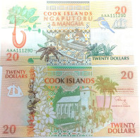 Cook Islands 20 Dollars ND 1992 Prefix AAA UNC P-9 - Islas Cook