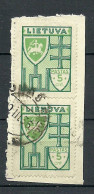 LITAUEN Lithuania 1935 Michel 395as Pair O KAUNAS On Cover Piece - Litauen