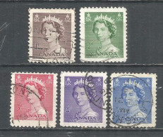 Canada 1953 Year, Used Stamps Set Mi.# 277-81  - Usati