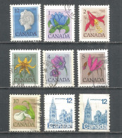 Canada 1977 Year, Used Stamps Mi.# 649,651-56,657A,C - Gebraucht